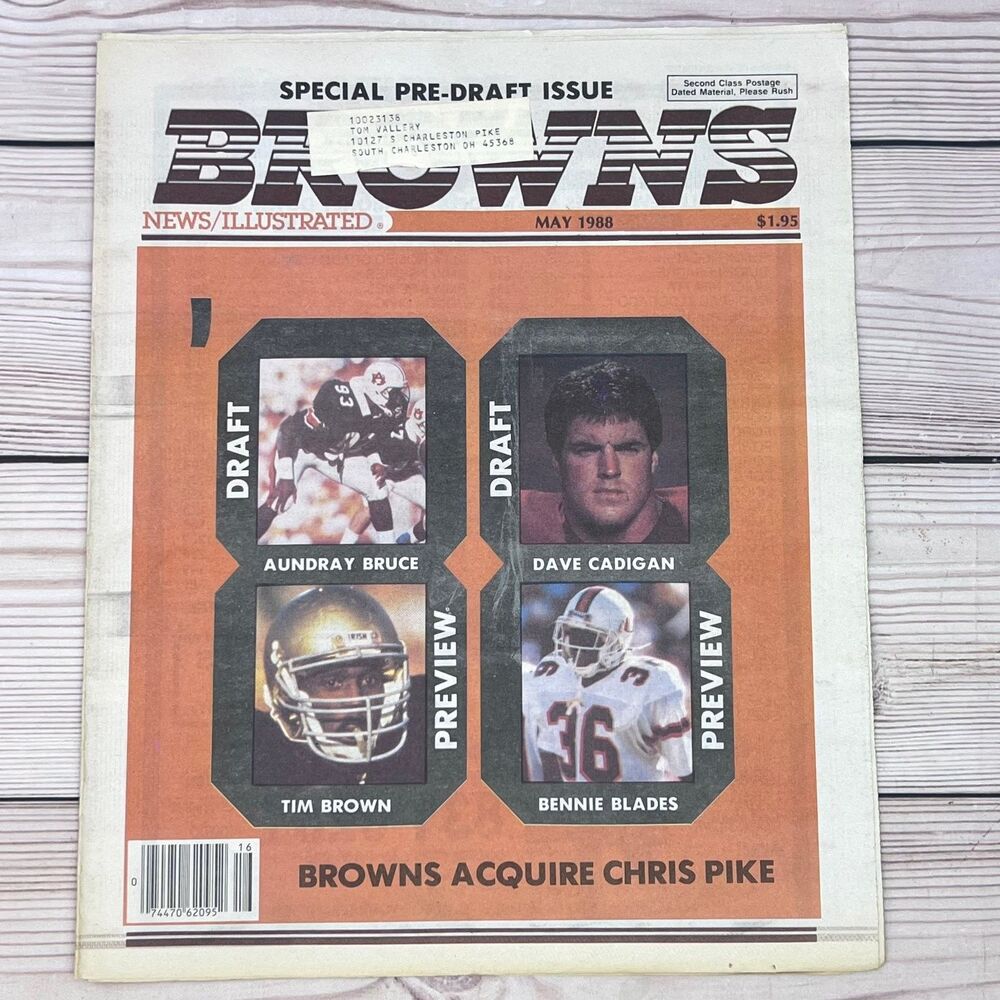 1988 Cleveland Browns News Illustrated NFL Pre-Draft Irvin Sharpe Slaughter VTG